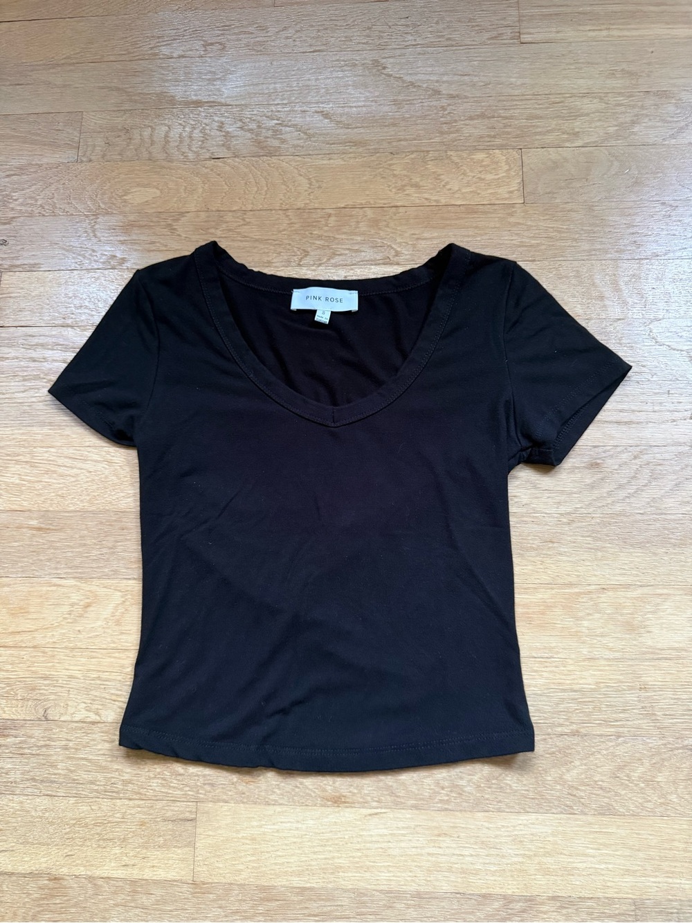Marshall’s Black V Neck Short Sleeve Top Size S